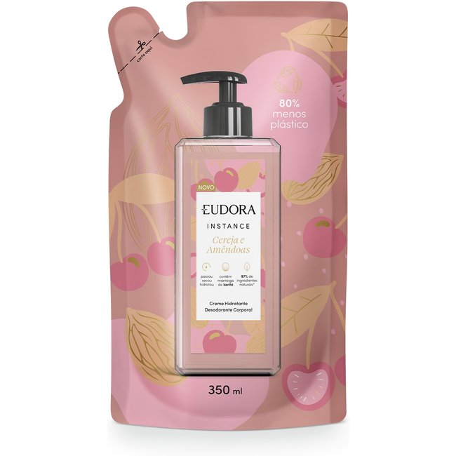 Eudora Instance Cereja e Amêndoas Refil - Creme Hidratante Desodorante Corporal 350ml
