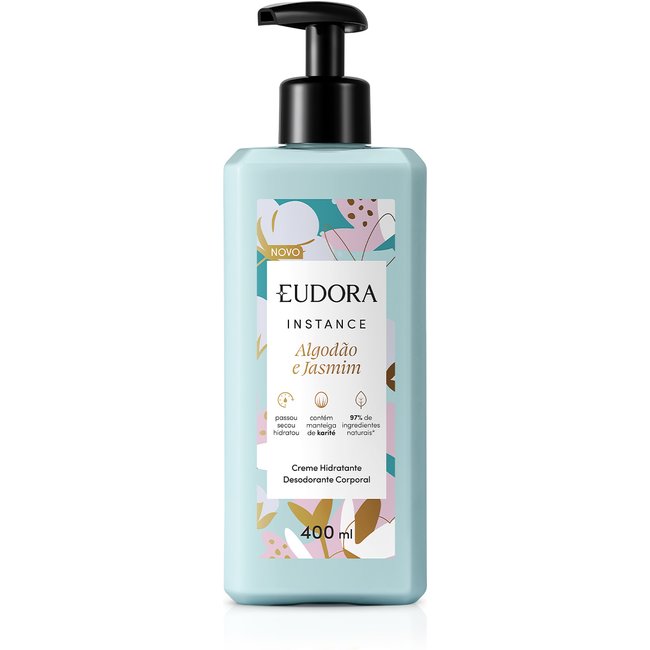 Eudora Instance Algodão e Jasmim - Creme Hidratante Desodorante Corporal 400ml