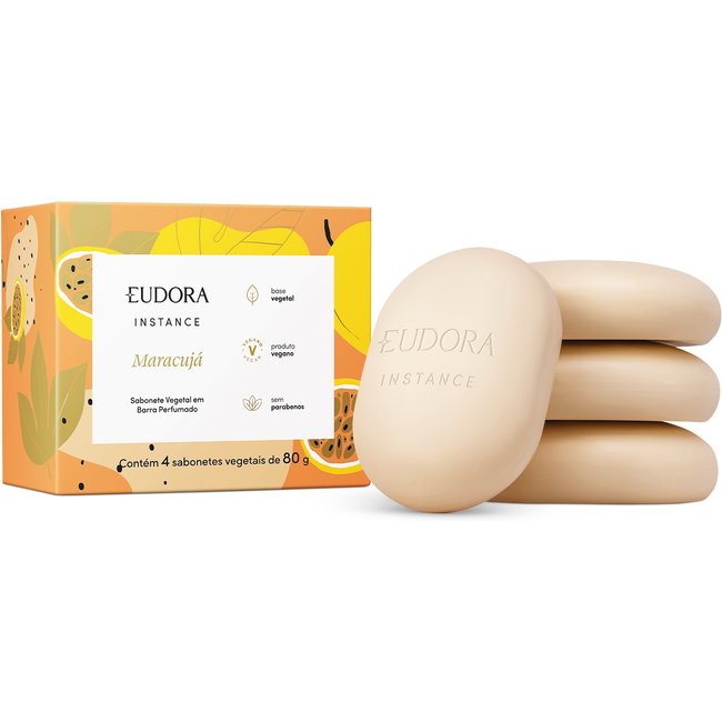Sabonete Vegetal em Barra Perfumado Instance Maracujá 4x80g