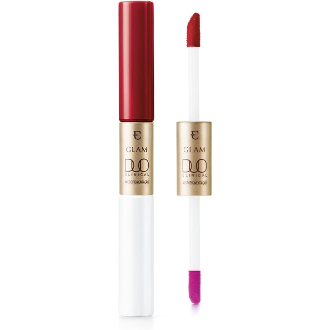 Batom Líquido Vermelho Magnífico Eudora Glam Duo Clinical Micropigmentação 3,5g