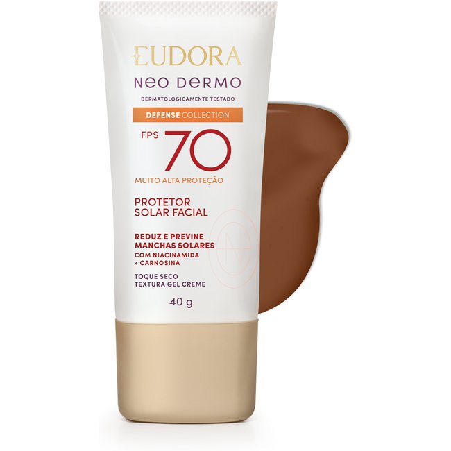 Protetor Solar Facial com Cor Eudora Neo Dermo FPS 70 COR 4 40ml