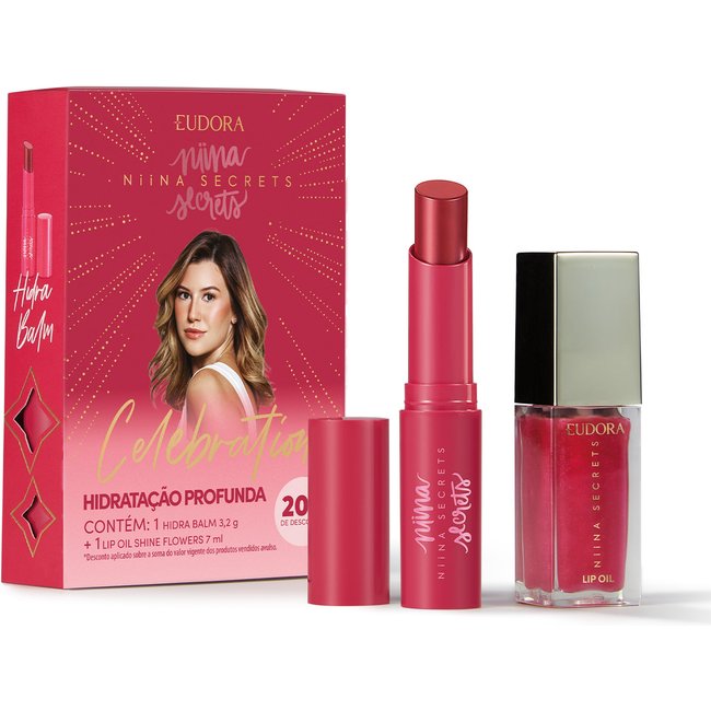 Niina Secrets Celebration: Hidra Balm 3,2g + Lip Oil Shine Flowers 7ml