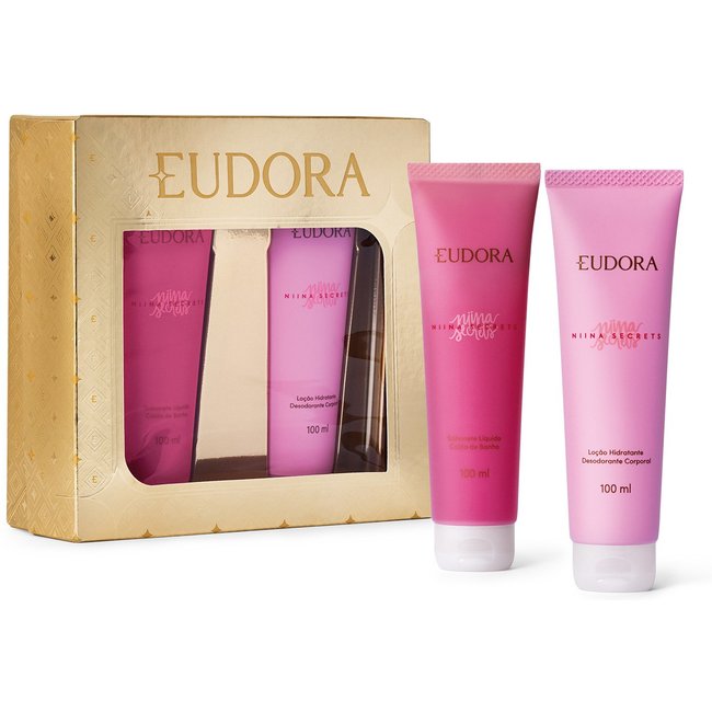 Kit Presente Niina Secrets: Loção Hidratante Desodorante Corporal 100ml + Sabonete Líquido em Calda 100ml