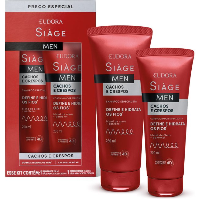Kit Eudora Siàge Men Cachos e Crespos (2 itens)