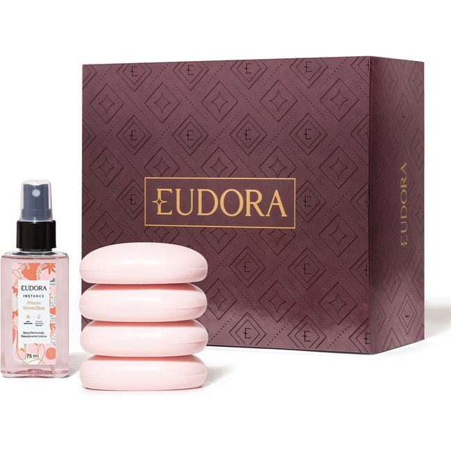 Kit Presente Dia das Mães Frutas Vermelhas: Spray Corporal 75ml + Sabonete em Barra 80g (4 unidades)