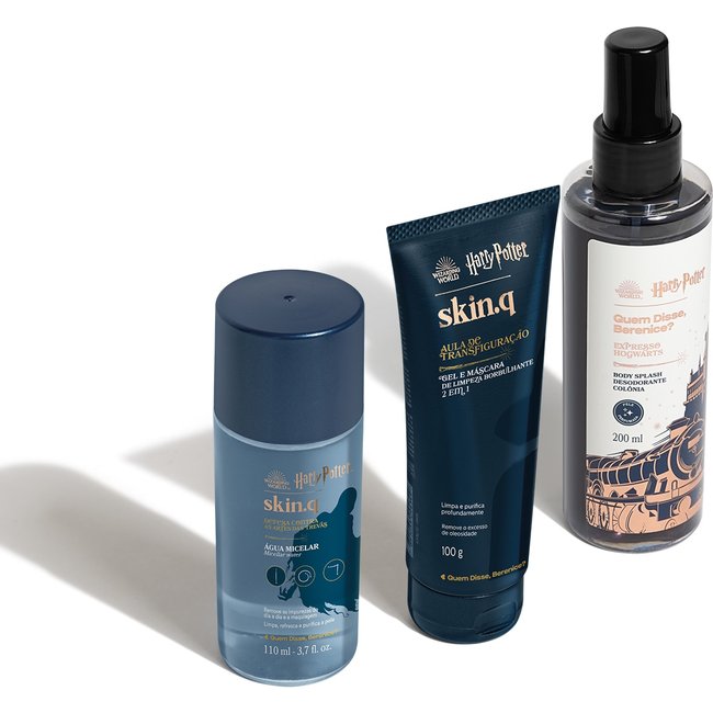 Combo Harry Potter: Body Splash 200ml + Água Micelar Facial 150ml + Gel de Limpeza Facial 2 em 1 100g
