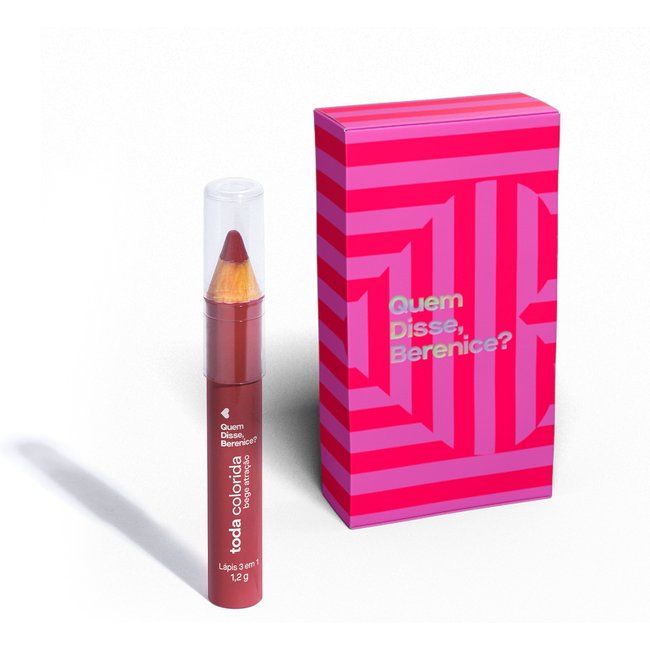 Kit Quem Disse, Berenice? Lápis Multifuncional Toda Colorida Bege Atração + Caixa de Presente (2 Produtos)