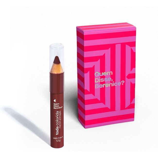 Kit Quem Disse, Berenice? Lápis Multifuncional Toda Colorida Marrom Animação + Caixa de Presente (2 Produtos)