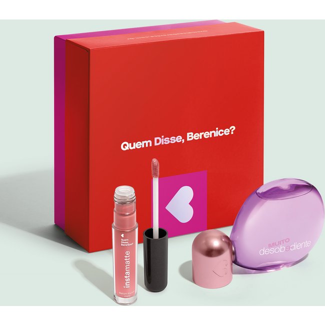 Combo Presente Dia dos Namorados: Muito Desobediente EDP 100ml + Batom Líquido Rosê 4ml + Caixa de Presente