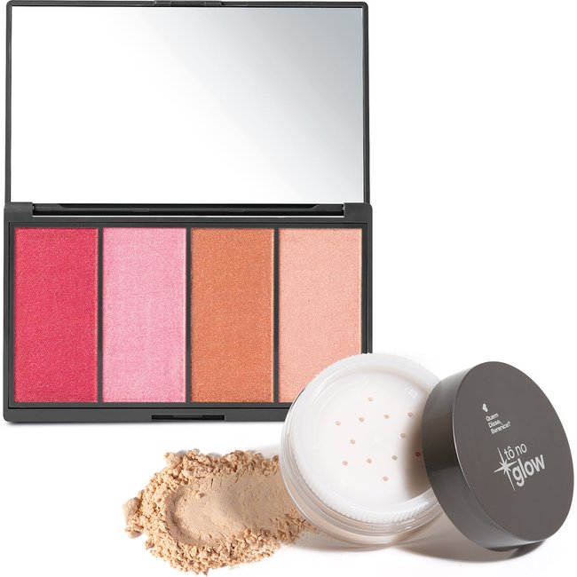 Combo Make no Glow Quem Disse, Berenice?: Paleta de Maquiagem Multifuncional 14,2g + Pó Solto Translúcido Cor 1 9g
