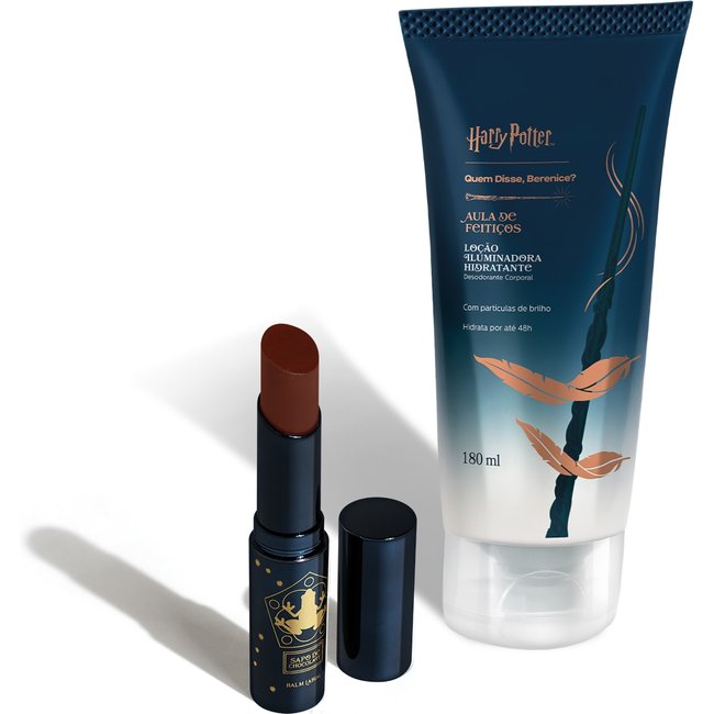 Combo Grifinória Harry Potter Quem Disse, Berenice?: Loção Iluminadora Corporal 180ml + Balm Labial Marrom 3,2g