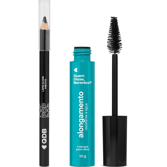 Combo Quem Disse, Berenice?:Máscara de Cílios Resistente è Água 10g + Lápis Preto Para Olhos 1,1g