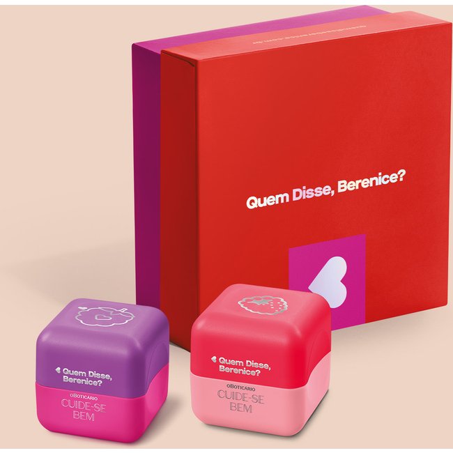 Combo Presente Balm Labial Cuide-se Bem Feira: Amoruda 6,2g + Framboesa 6,2g + Caixa de Presente