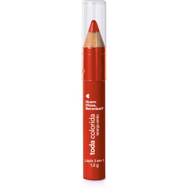 Lápis Multifuncional 3 Em 1 Laranja Verão Toda Colorida Quem Disse, Berenice? 1,2g