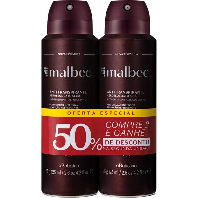 Kit Desodorante Antitranspirante Malbec (2 unidades)