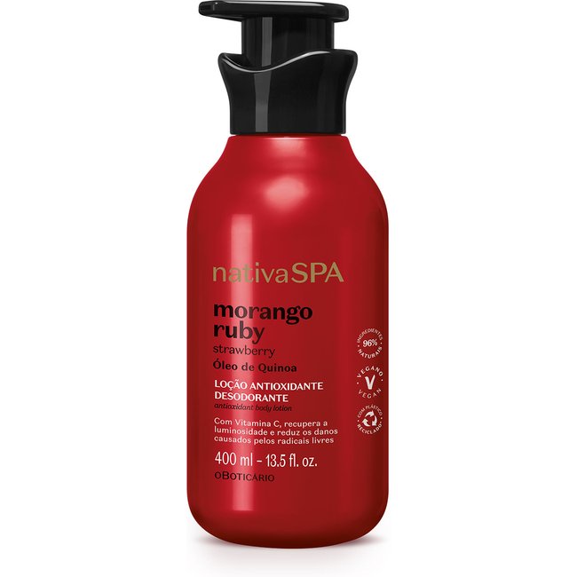 Loção Antioxidante Desodorante Corporal Nativa SPA Morango Ruby 400ml