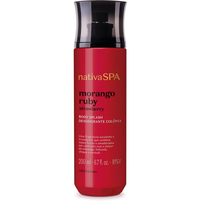 Body Splash Desodorante Colônia Nativa SPA Morango Ruby 200ml