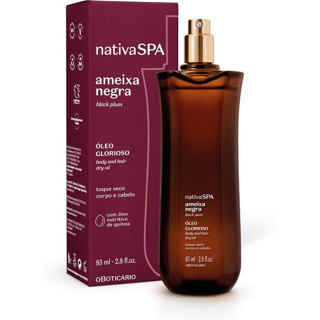 Óleo Multifuncional Glorioso Corpo e Cabelos Nativa SPA Ameixa Negra 85ml
