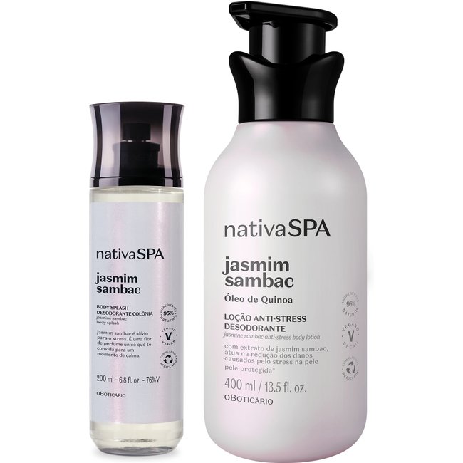 Combo Nativa SPA Jasmim Sambac: Loção Corporal 400ml + Body Splash 200ml
