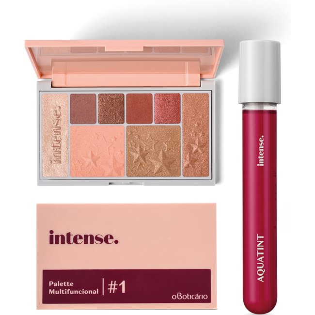 Combo Presente Intense: Palette Multifuncional #1 Rose + Batom Líquido Aquatint Rosa