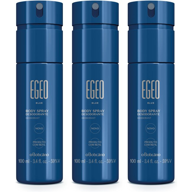 Combo Egeo Blue: Body Spray Desodorante 100ml (3 unidades)