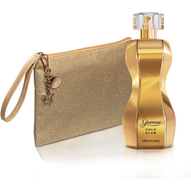 Combo Glamour Gold Glam: Desodorante Colônia 75ml + Nécessaire
