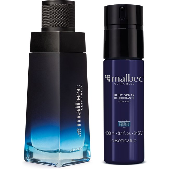 Combo Malbec Ultra Bleu: Desodorante Colônia 100ml + Desodorante Body Spray 100ml