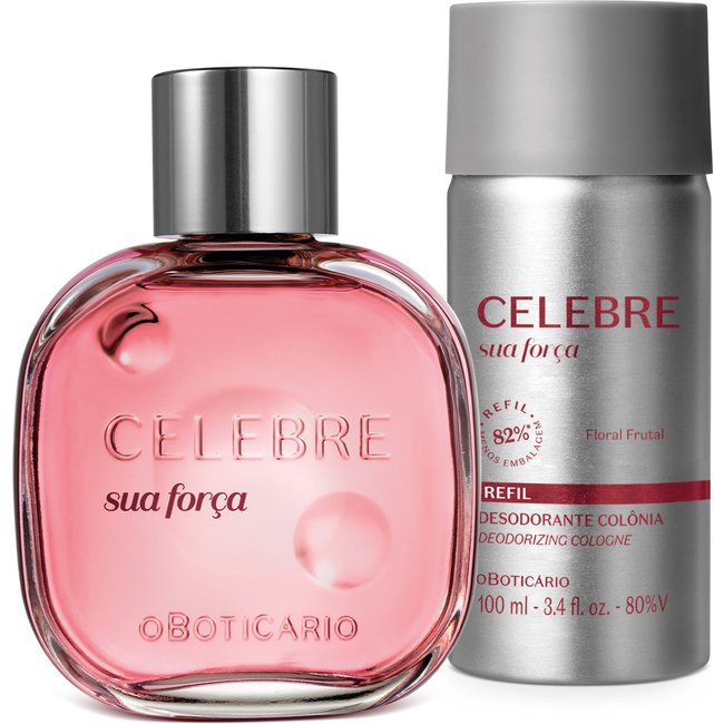 Combo Celebre Sua Força Feminino: Desodorante Colônia 100ml + Refil 100ml