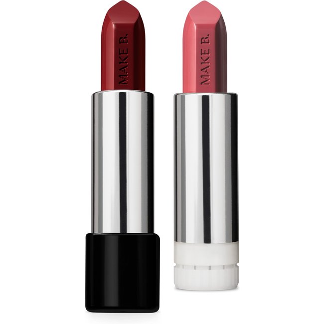 Combo Batom Glossy Make B.: Nude 3,6 g + Refil Rose 3,6g