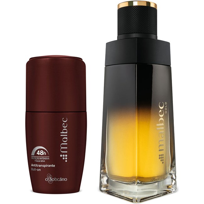 Combo Presente Malbec Gold: Desodorante Colônia 100ml + Desodorante Antitranspirante Roll On 55ml