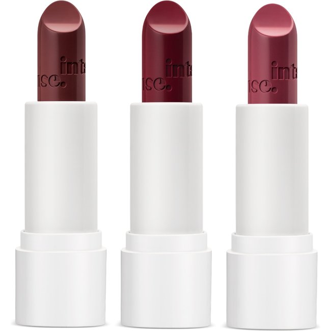 Combo Batom Cremoso Intense Pop: Bege Amêndoas 3,6g + Rosa 3,6g + Magenta 3,6g