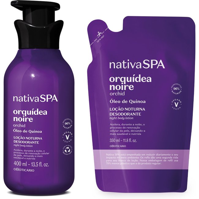 Combo Nativa SPA Orquidea Noire: Loção Corporal 400ml + Refil 350ml