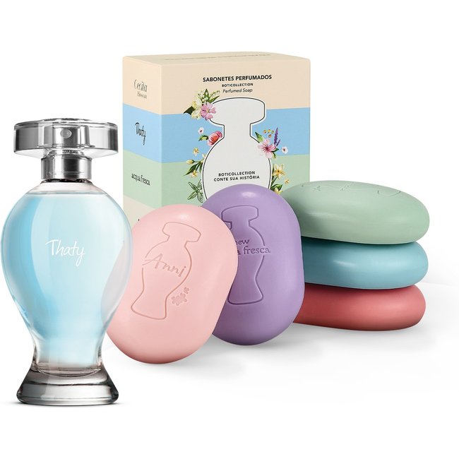Combo Presente Botticollection: Thaty Desodorante Colônia 100ml + Kit Sabonetes Boticollection 80g