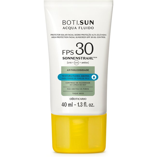 Protetor Solar Facial Antioleosidade FPS30 BOTI.SUN Acqua Fluido 40ml