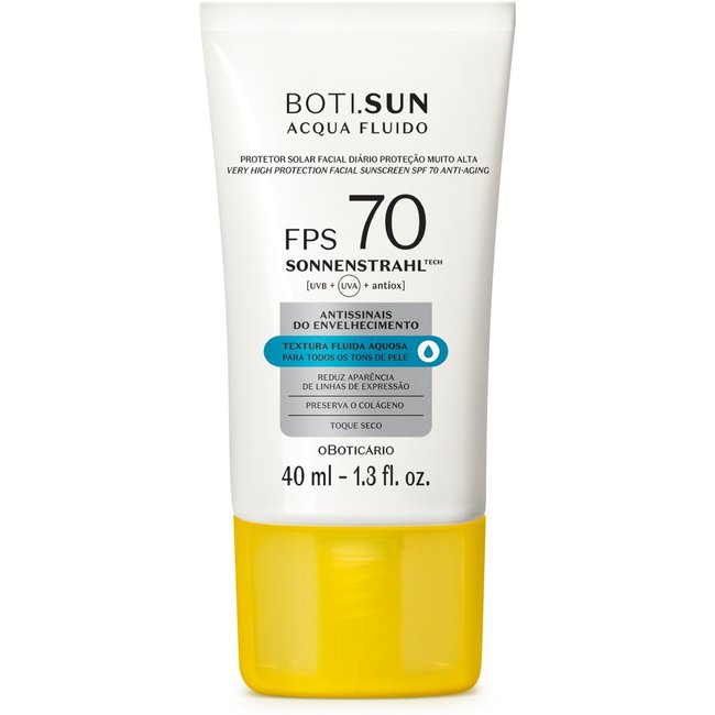 Protetor Solar Facial Antissinais FPS70 BOTI.SUN Acqua Fluido 40ml