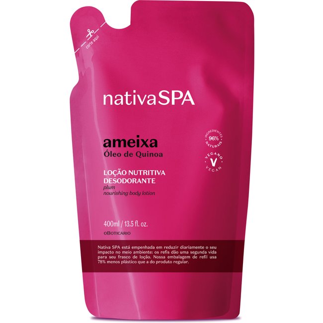 Refil Loção Desodorante Hidratante Corporal Nativa SPA Ameixa 400ml