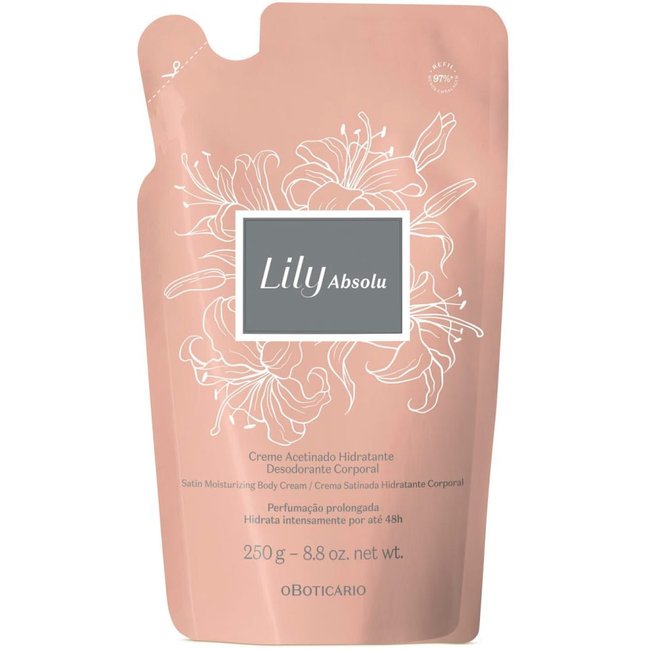 Refil Creme Acetinado Desodorante Hidratante Corporal Lily Absolu 250g