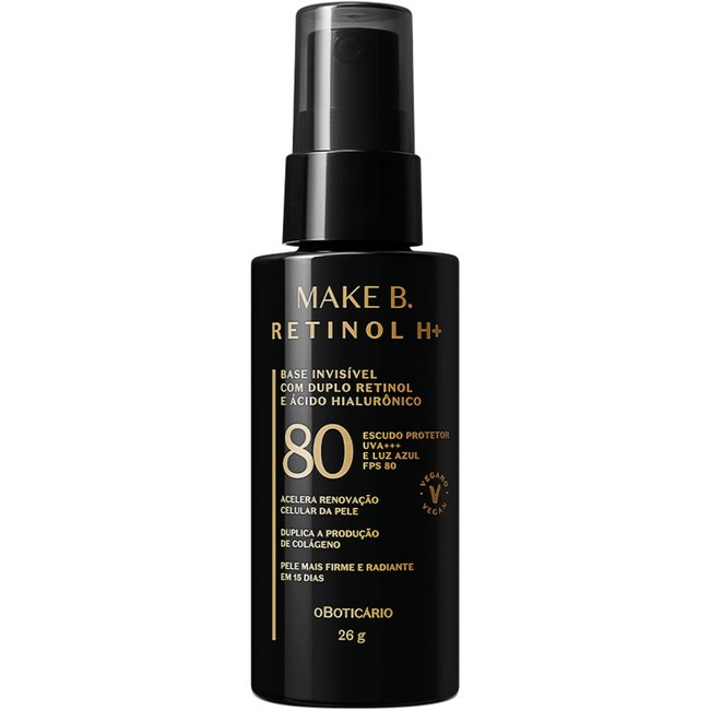 Base Líquida Invisível com FPS 80 Make B. Retinol H+ 26g