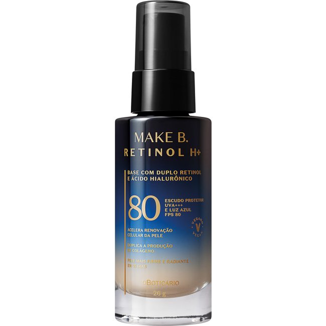 Base Líquida Cor 20 com FPS 80 Make B. Retinol H+ 26g