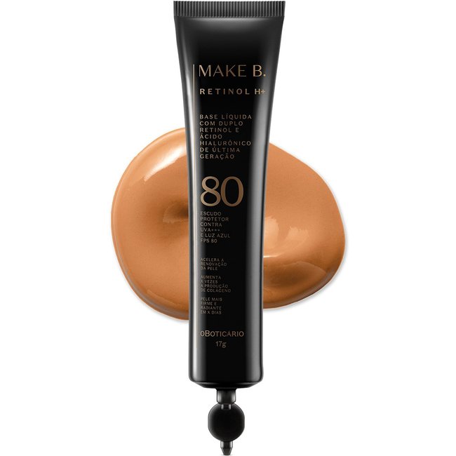 Refil Base Líquida Cor 50 com FPS 80 Make B. Retinol H+ 26g