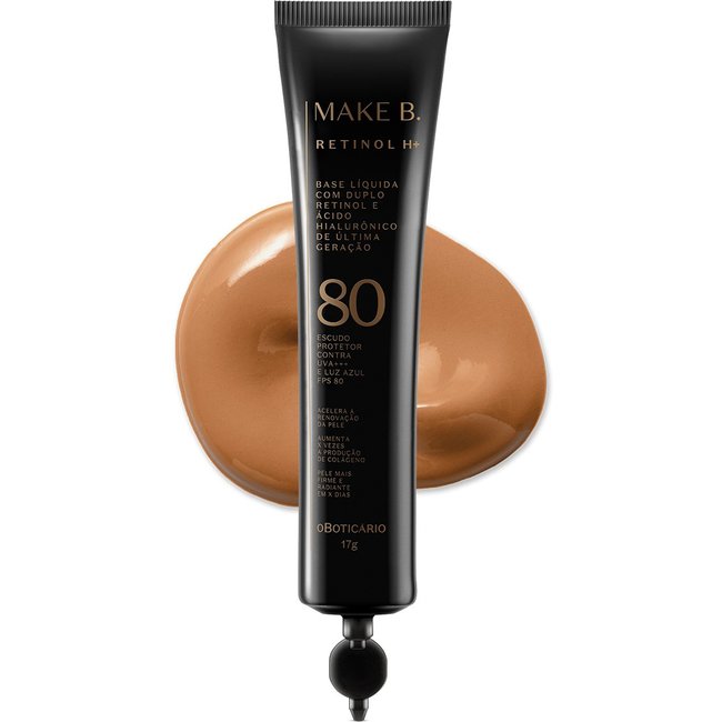 Refil Base Líquida Cor 53 com FPS 80 Make B. Retinol H+ 26g