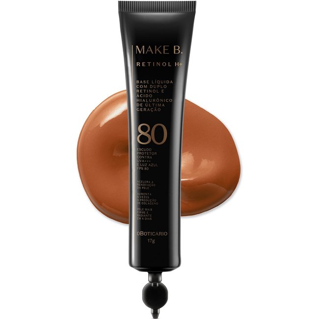 Refil Base Líquida Cor 60 com FPS 80 Make B. Retinol H+ 26g