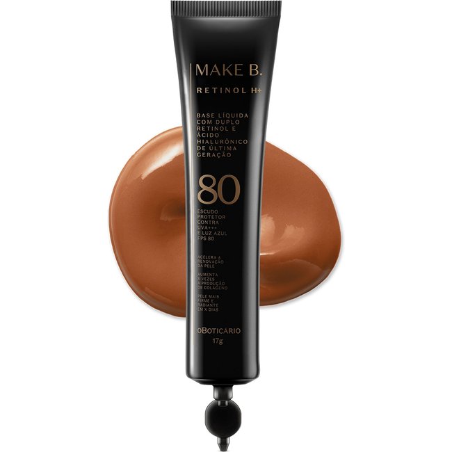 Refil Base Líquida Cor 65 com FPS 80 Make B. Retinol H+ 26g