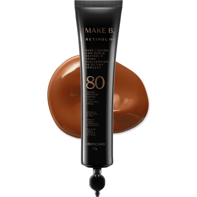 Refil Base Líquida Cor 70 com FPS 80 Make B. Retinol H+ 26g