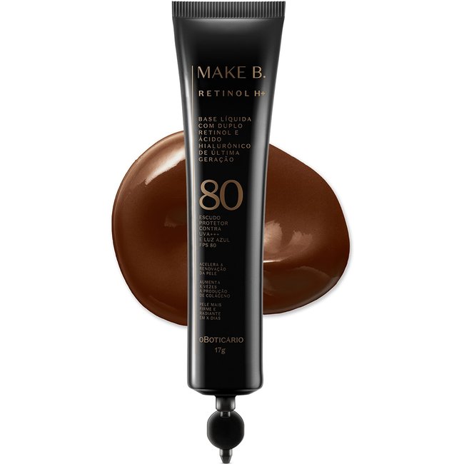 Refil Base Líquida Cor 80 com FPS 80 Make B. Retinol H+ 26g