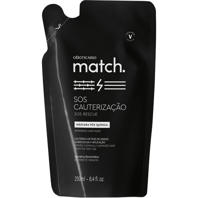 Refil Máscara Capilar Pós-Química Match SOS Cauterização 250ml