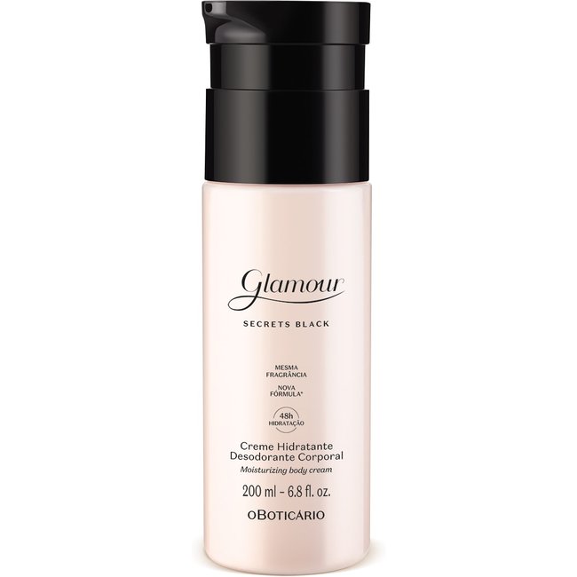 Creme Hidratante Desodorante Corporal Glamour Secrets Black 200ml