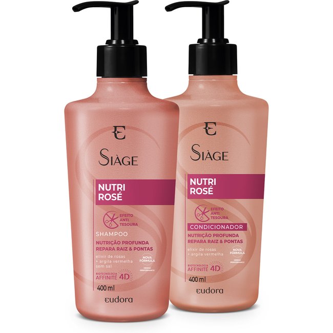 Combo Siàge Nutri Rosé: Shampoo 400ml + Condicionador 400ml