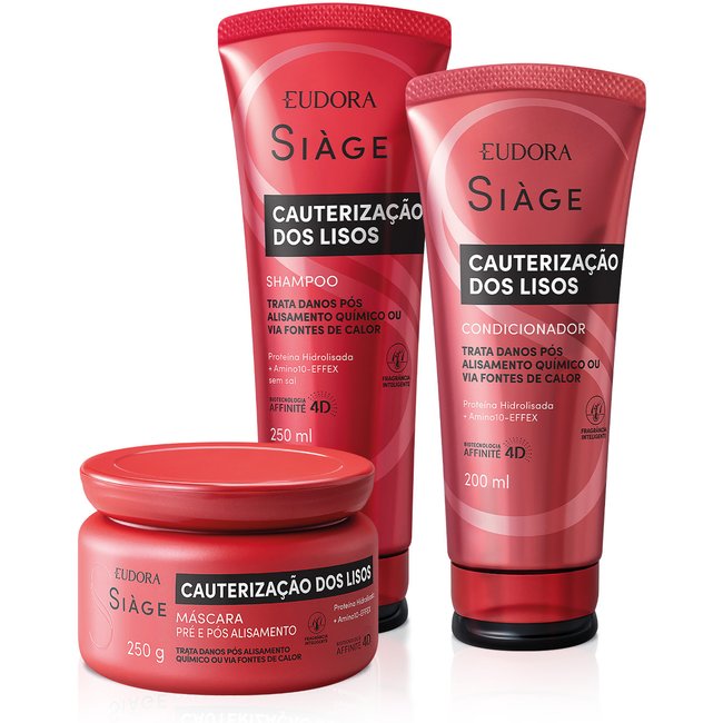 Combo Siàge Cauterização dos Lisos: Shampoo 250ml + Condicionador 200ml + Máscara Capilar 250g