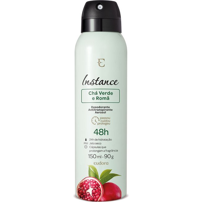 Desodorante Antitranspirante Aerossol Instance Chá Verde e Romã 150ml/90g
